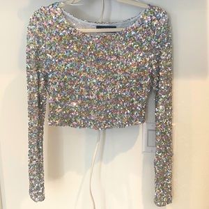 Sequin crop top - Multicolor